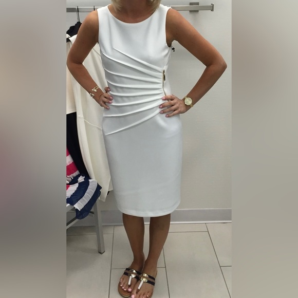 Ivanka Trump Blue Dress w/ Gold Detail - Size 2 - Picture 2 of 6